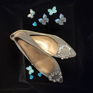 Vaneli glitter rhinestone flats